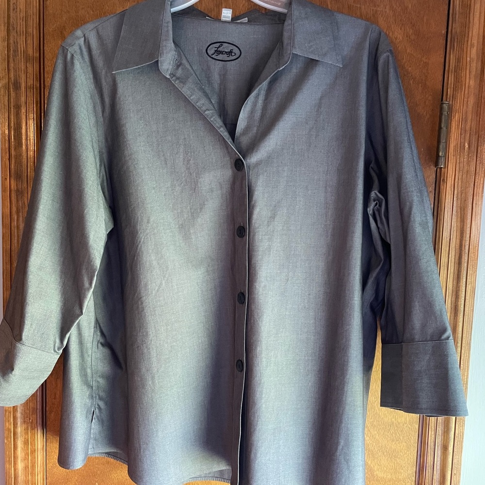 Foxcroft Gray Button Down Shirt